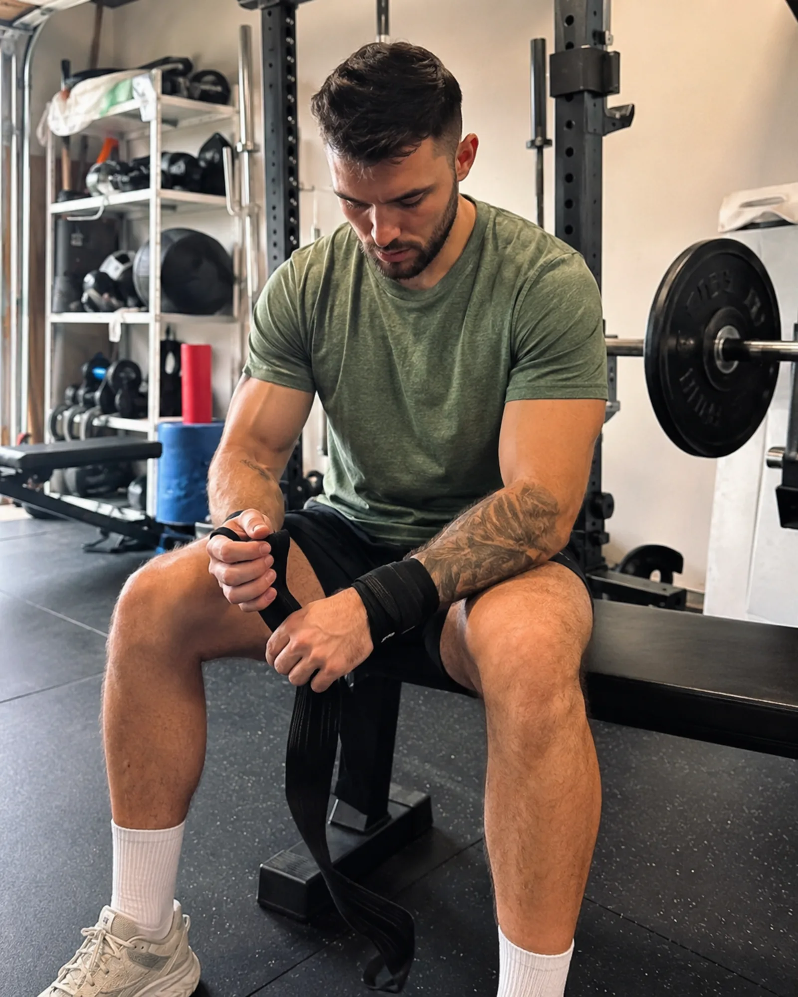 Gym member recording a fitness recap submission